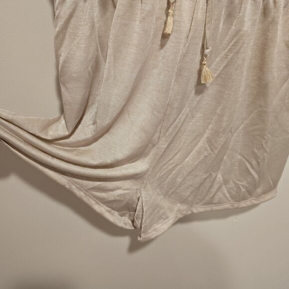 Victorias Secret Romper Medium Womens Beige Drawstring Shimmer Intimates Coverup - Picture 6 of 9